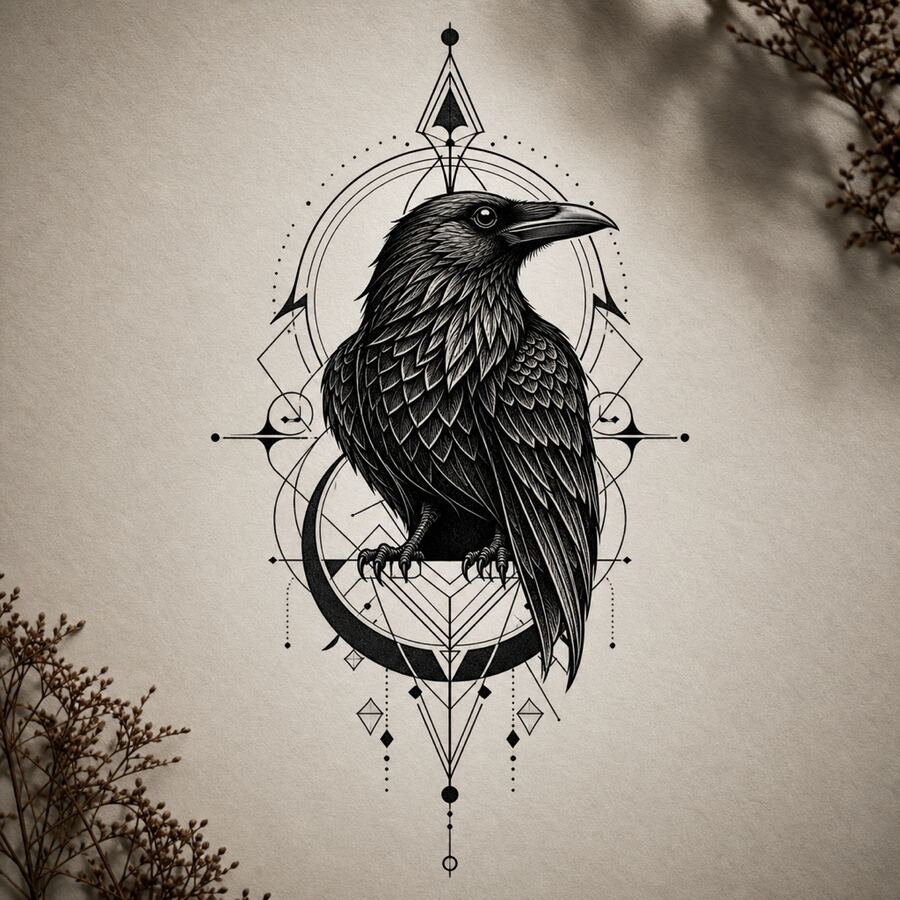 Blackwork tattoo design sample